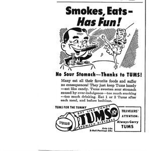 Tum Stomach Distress Smokes Eat Fun Advertisement 1950s Vintage Print Ad 9 in